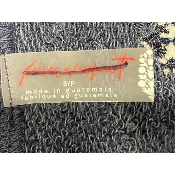 Free People Movement Blue Oversized Distressed Sweatshirt S Cotton/Polyester - Picture 11 of 16